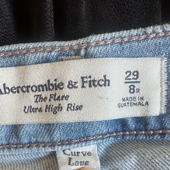 Abercrombie Fitch flare ultra High Rise Curve Love light wash Denim jeans 8 29 - Picture 5 of 9